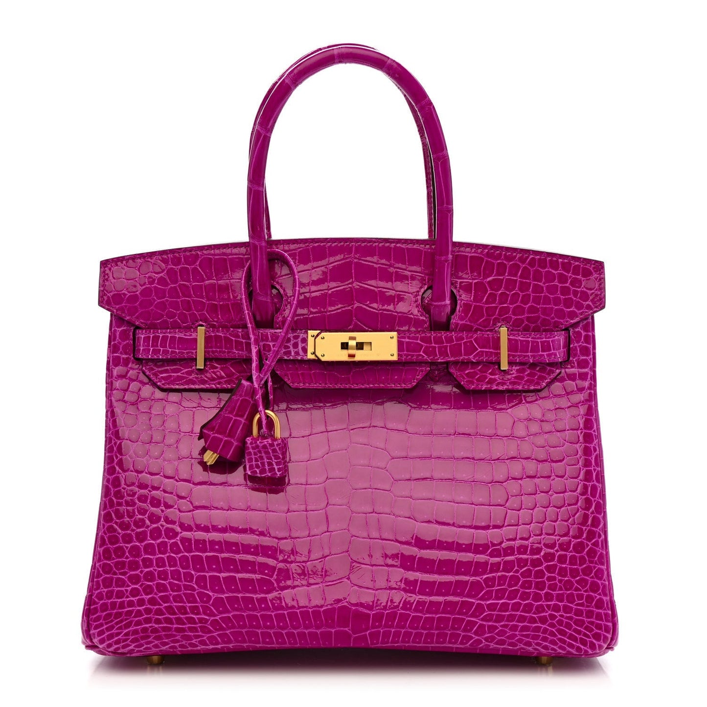 Shiny Porosus Crocodile Horseshoe Birkin 30 Rose Scheherazade