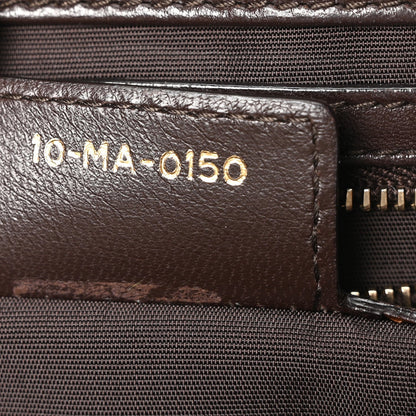 Lambskin Cannage Ruffle New Lock Flap Dark Brown