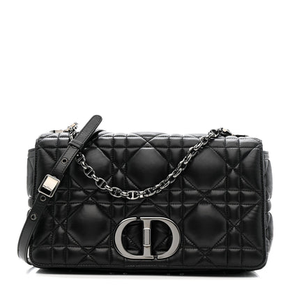 Calfskin Macrocannage Large Caro Bag Black