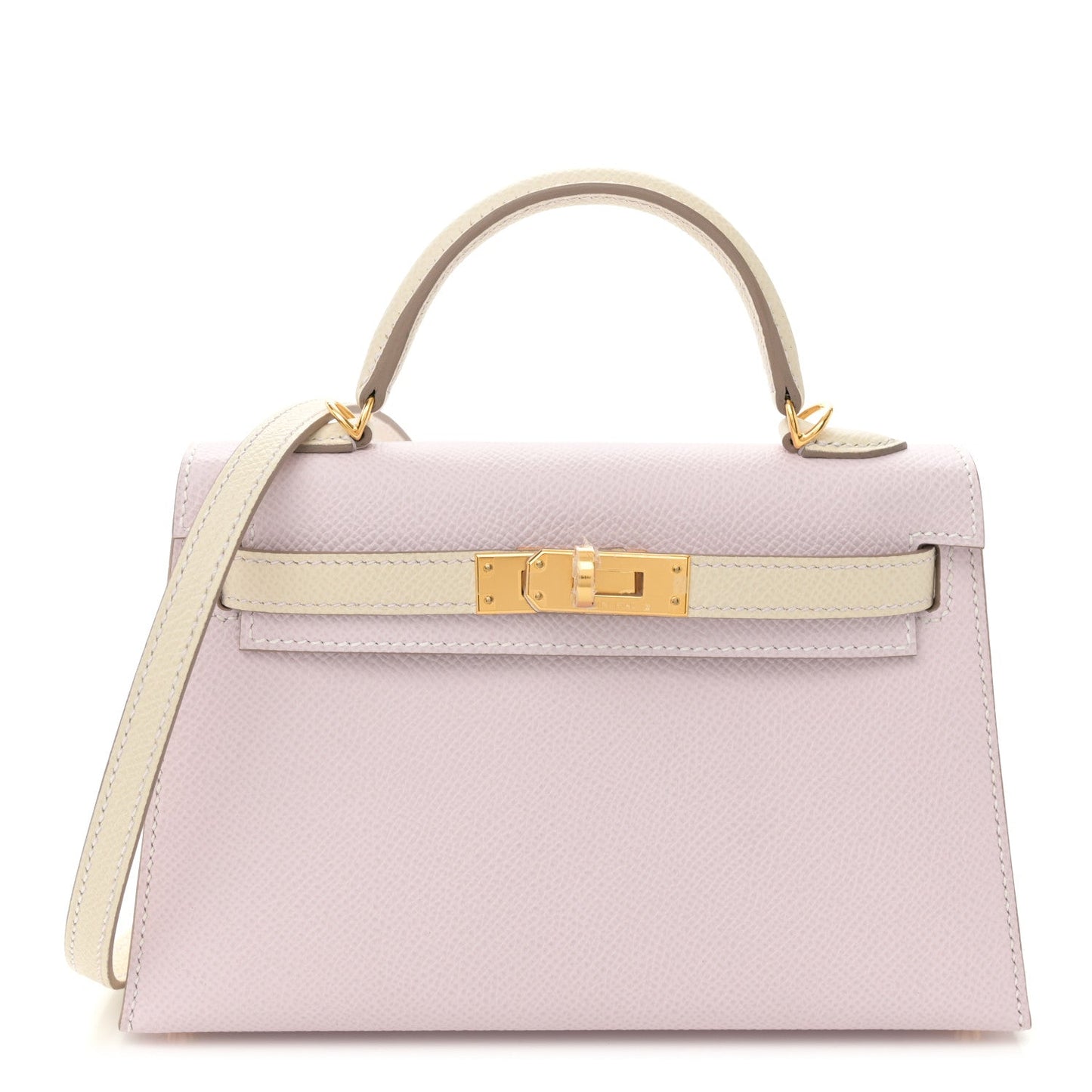 Epsom Horseshoe Mini Kelly Sellier 20 Mauve Pale Craie