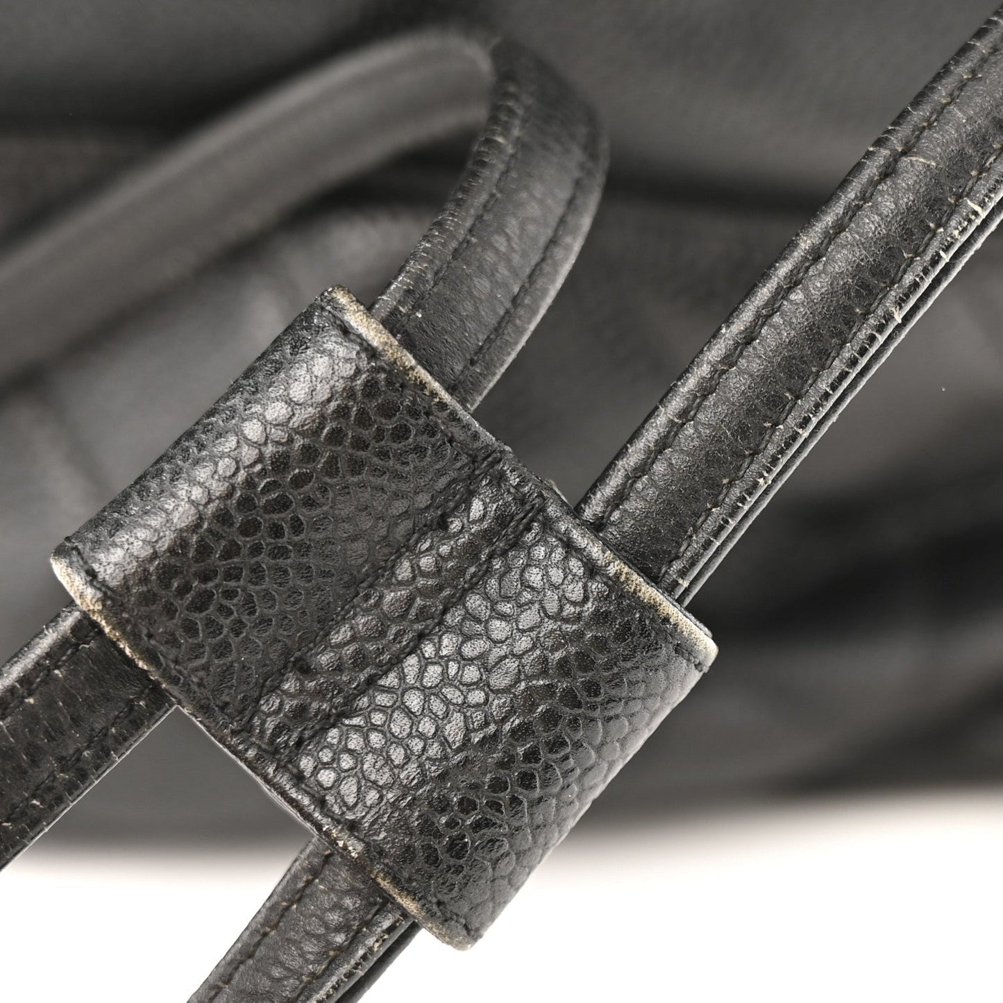 Caviar Quilted Drawstring Backpack Black
