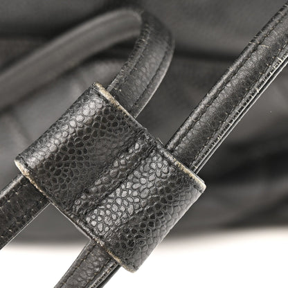 Caviar Quilted Drawstring Backpack Black