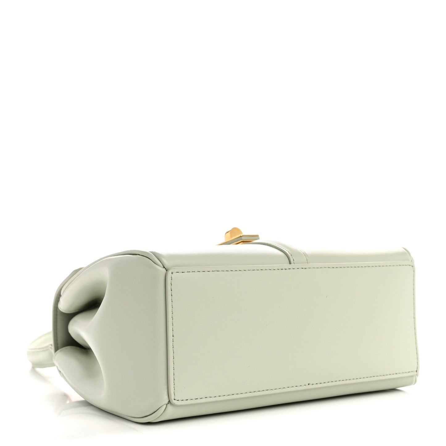 Satinated Calfskin Mini 16 Top Handle Bag Jade