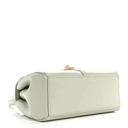 Satinated Calfskin Mini 16 Top Handle Bag Jade