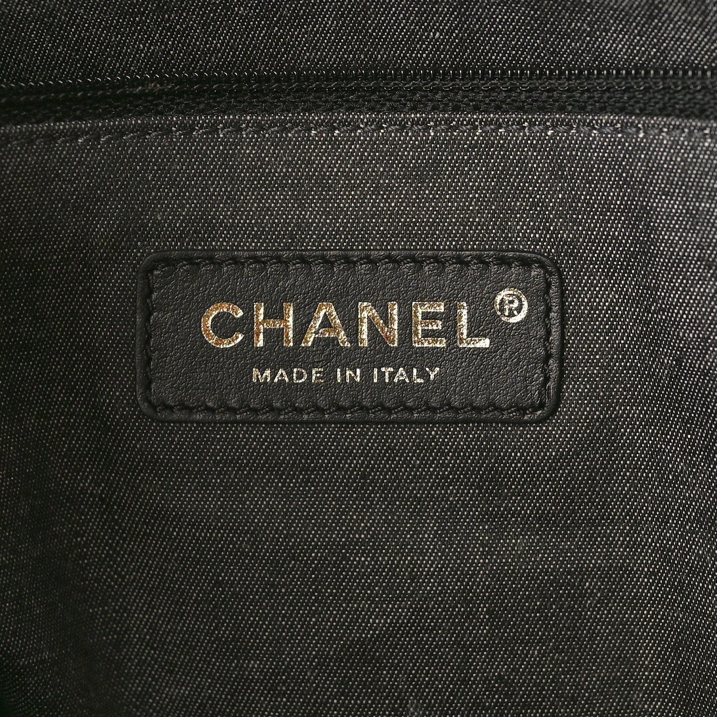 Straw Raffia Calfskin Chain Small Deauville Tote Black