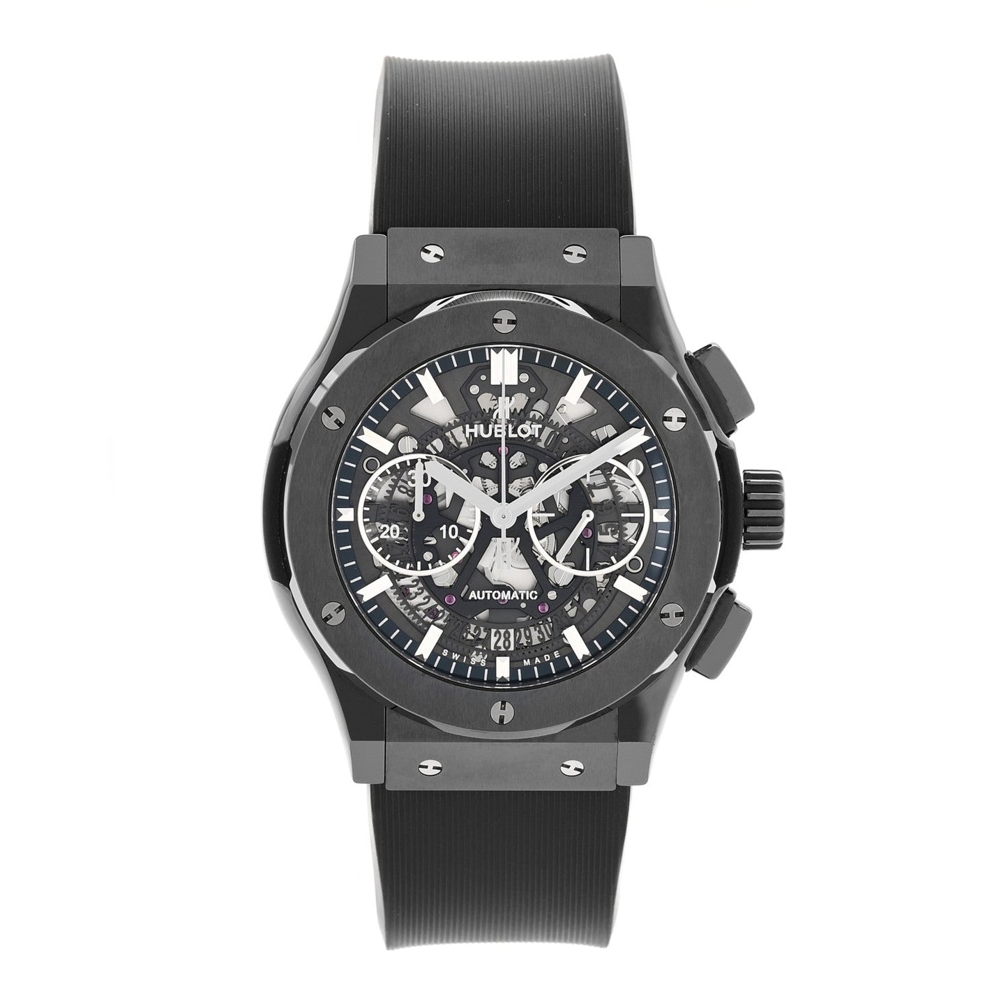 Ceramic Rubber 45mm Classic Fusion Aerofusion Chronograph Automatic Watch Black 525.CM.0170.RX