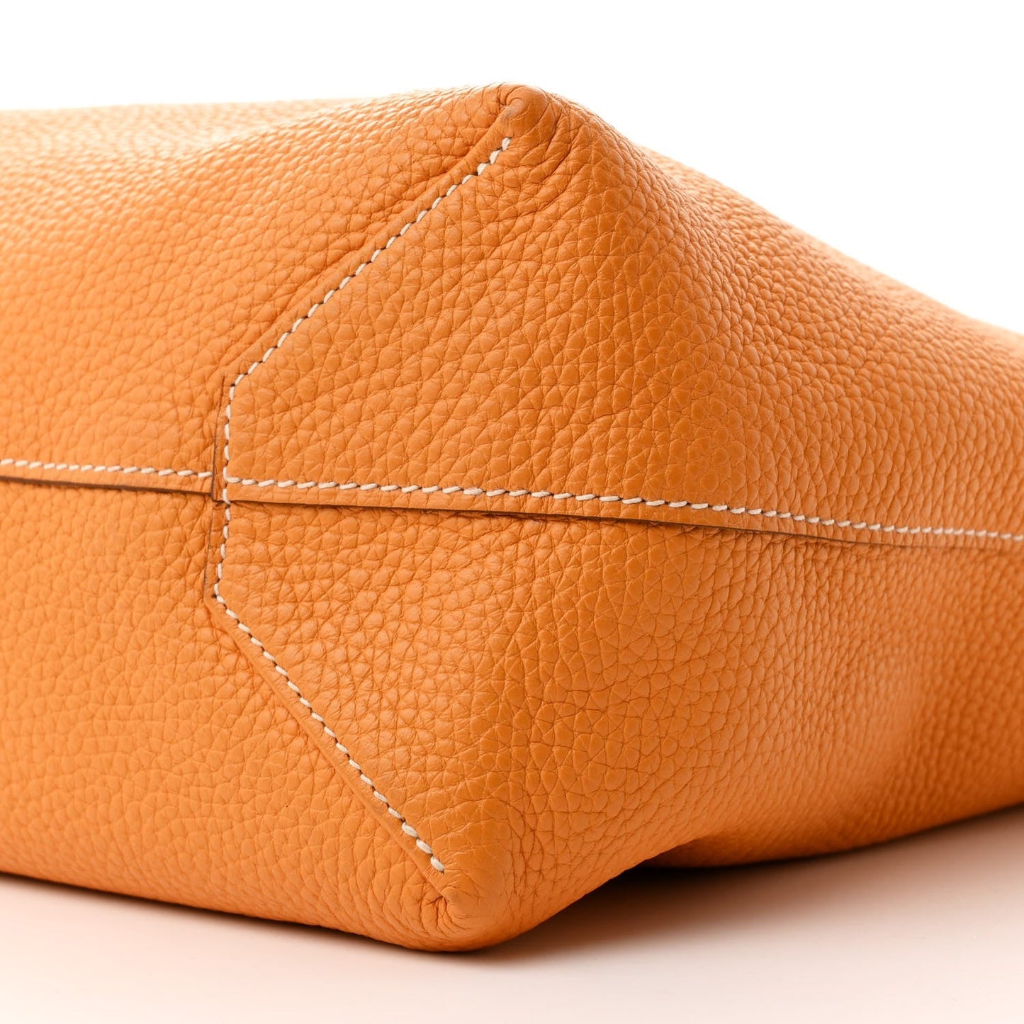 Taurillon Clemence Double Sens 36 Reversible Tote Moutarde Orange