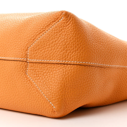 Taurillon Clemence Double Sens 36 Reversible Tote Moutarde Orange
