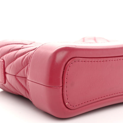 Aged Calfskin Chevron Quilted Small Gabrielle Hobo Dark Pink