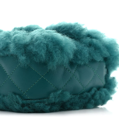 Shearling Lambskin Quilted Flap Green