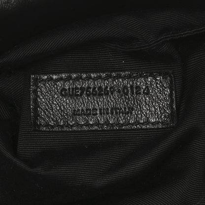 Lambskin Wide Puffer Tote Black
