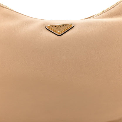 Soft Calfskin Large Aimée Shoulder Bag Travertine