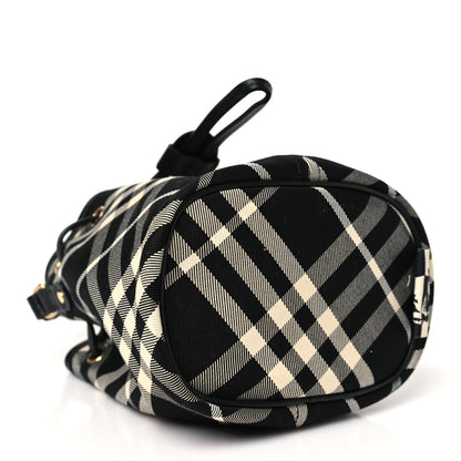 Check Mini Drawstring Pouch Black Calico