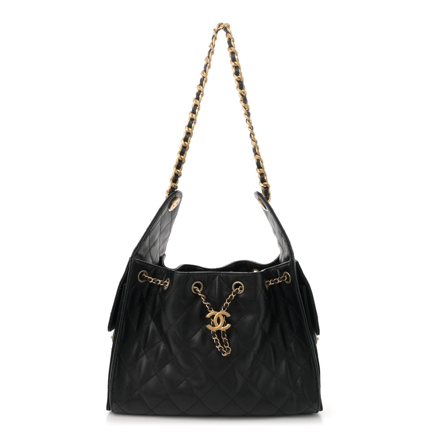 Caviar Quilted Small Chanel 25 Handbag Black