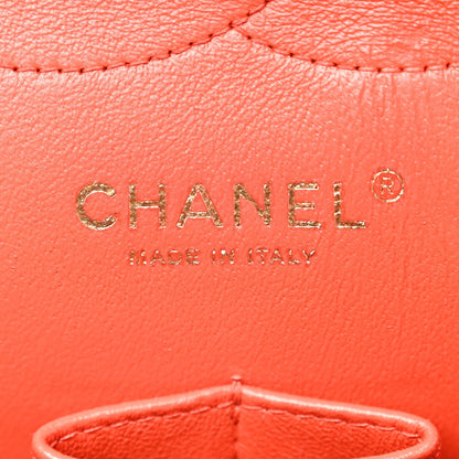 Pearly Caviar Quilted Jumbo Double Flap Orange