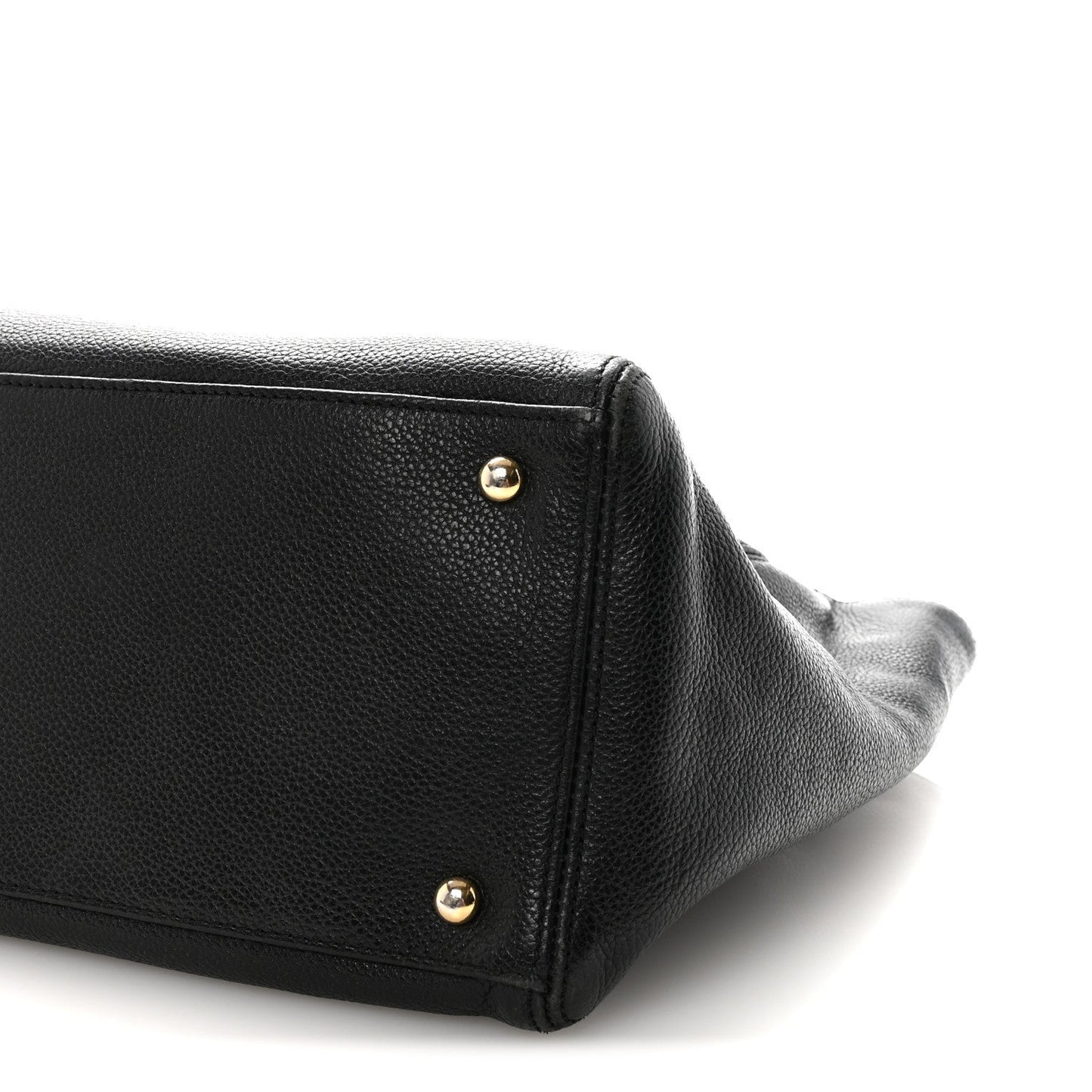 Calfskin Cerf Executive Shopper Tote Black