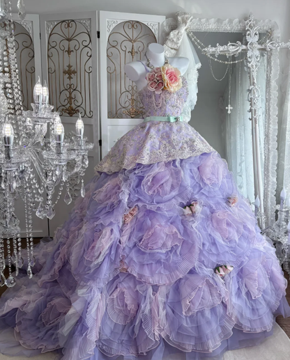 Ball Gown Lilac Sweet 16 Birthday Dress Prom Party Dress Evening Dress