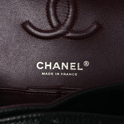 Caviar Quilted Small Double Flap Black