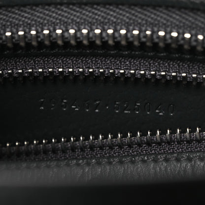GG Supreme Monogram Textured Dollar Calfskin Web Small Ophidia Shoulder Bag Grey Black Graphite Grey