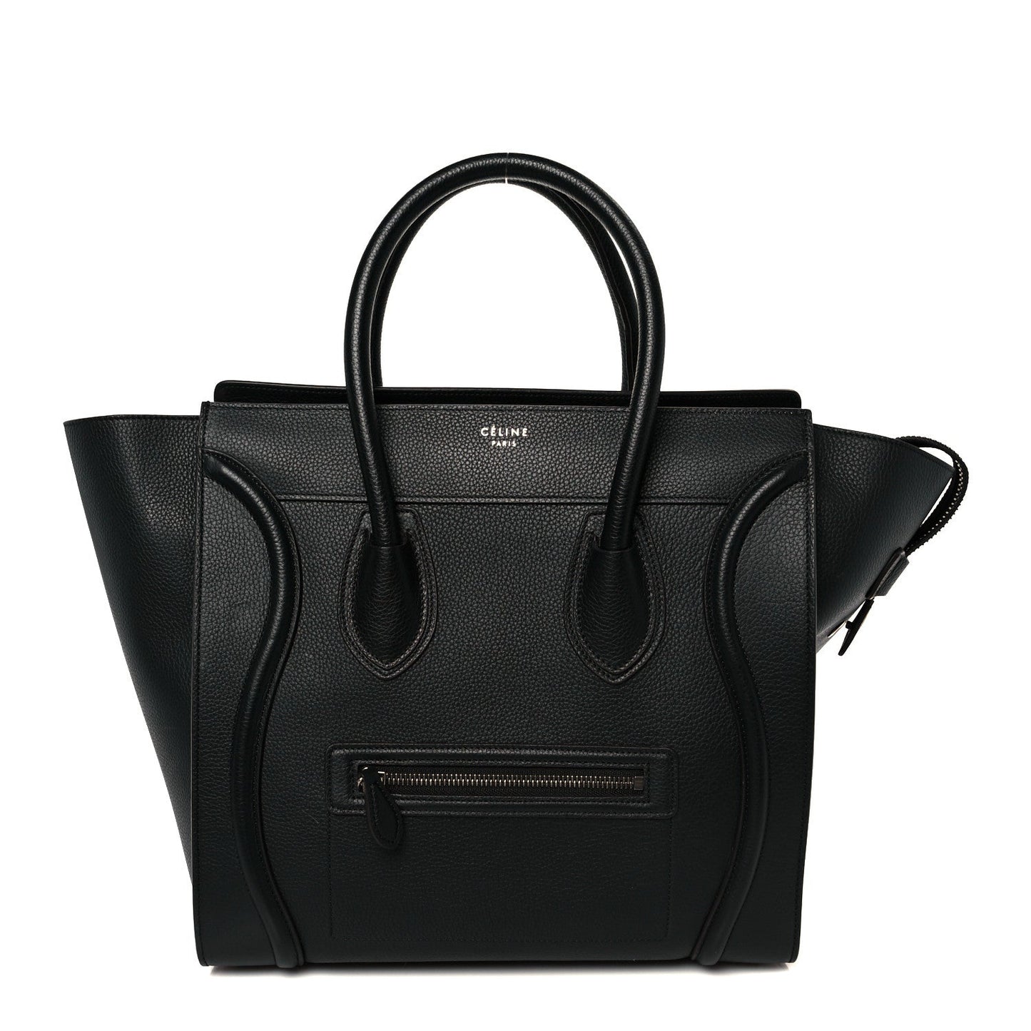 Drummed Calfskin Mini Luggage Black