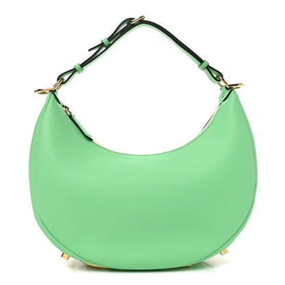 Vitello Grace Matte Small Fendigraphy Hobo Bag Edamame