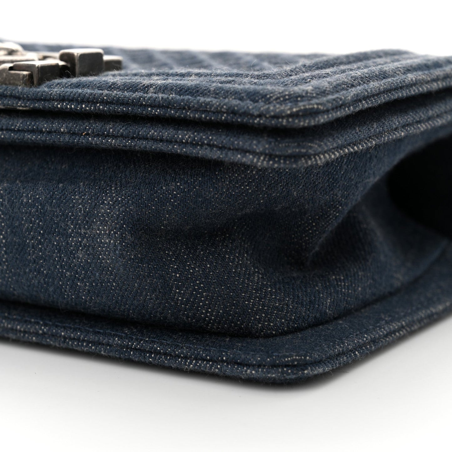 Denim Embossed Small Boy Flap Blue
