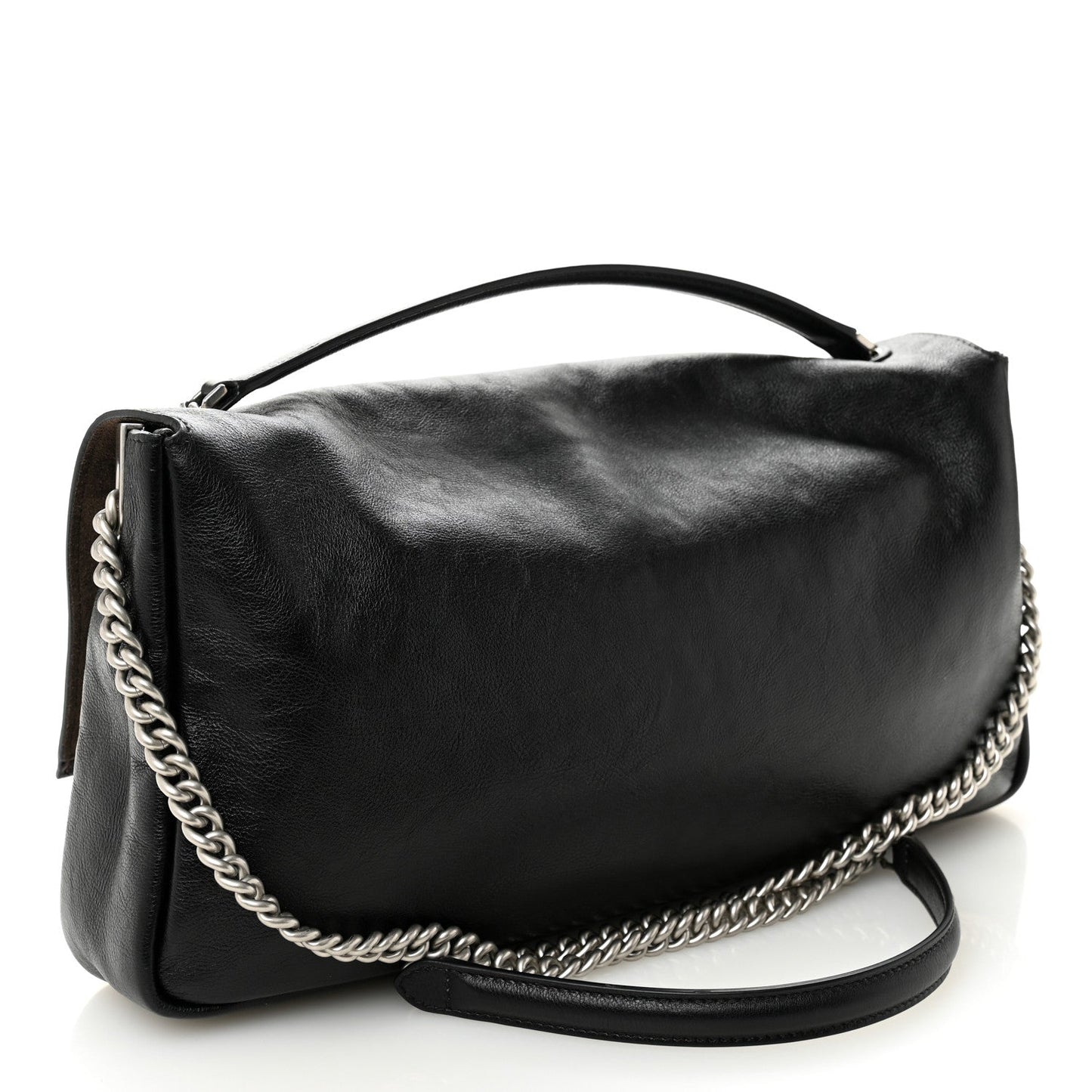 Vitello Grace Large Chain Baguette Black