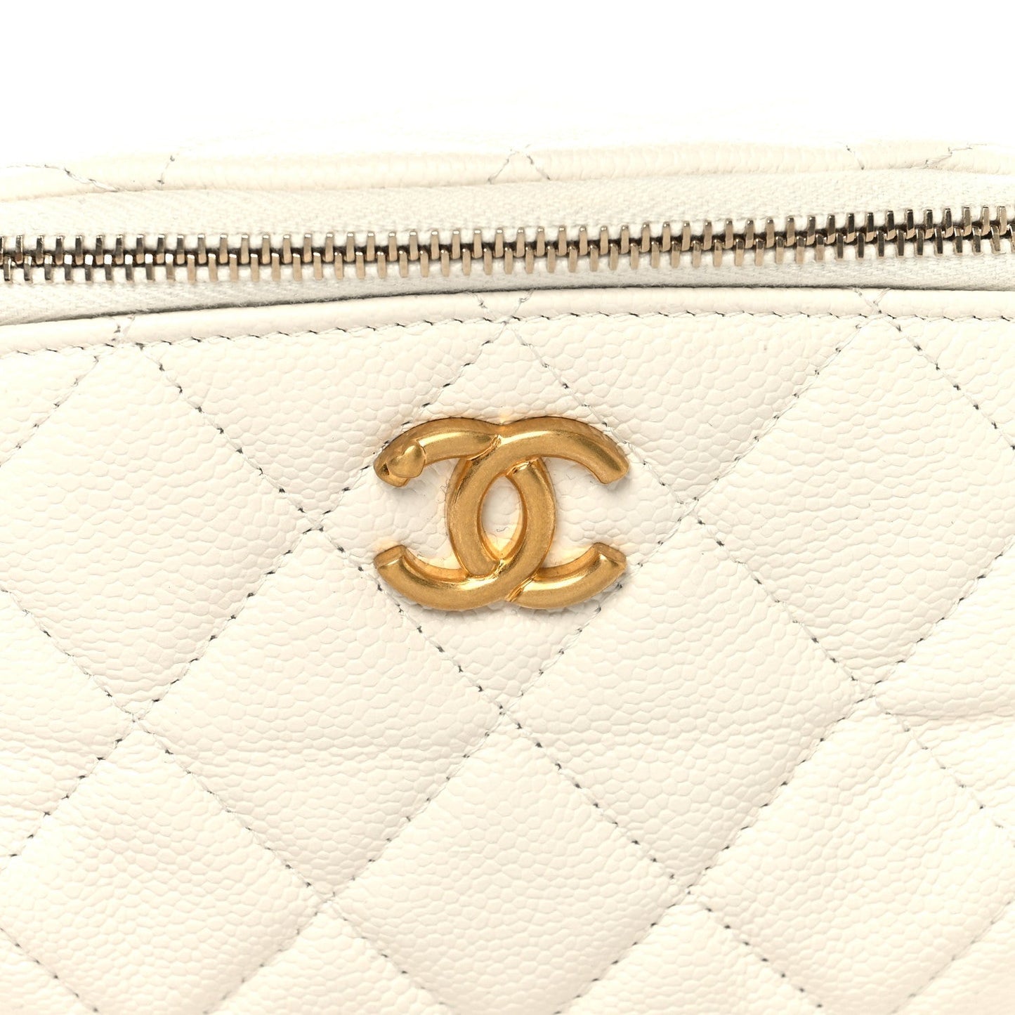 Caviar Quilted Sweetheart Belt Bag White