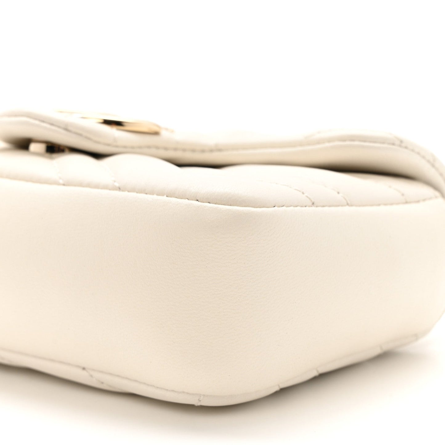 Lambskin Matelasse Mini GG Marmont Shoulder Bag White