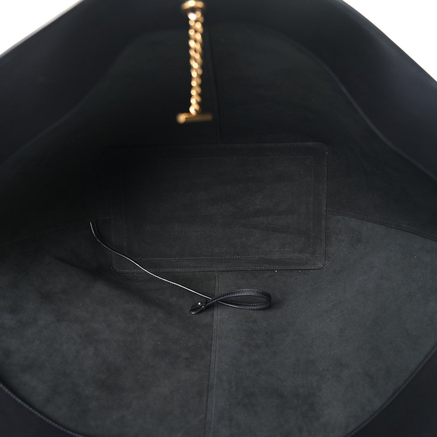 Smooth Calfskin Maxi Trapezoid Shopping Tote Black