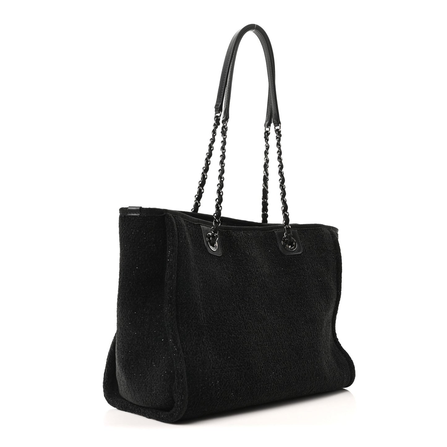 Lurex Canvas Small Deauville Tote Black