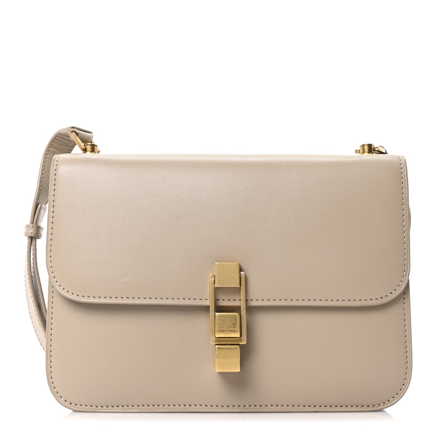 Smooth Calfskin Le Carre Satchel Dark Beige