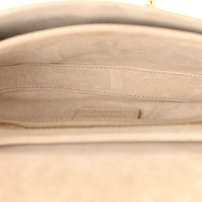 Calfskin CD Signature Flap Crossbody Caramel Beige