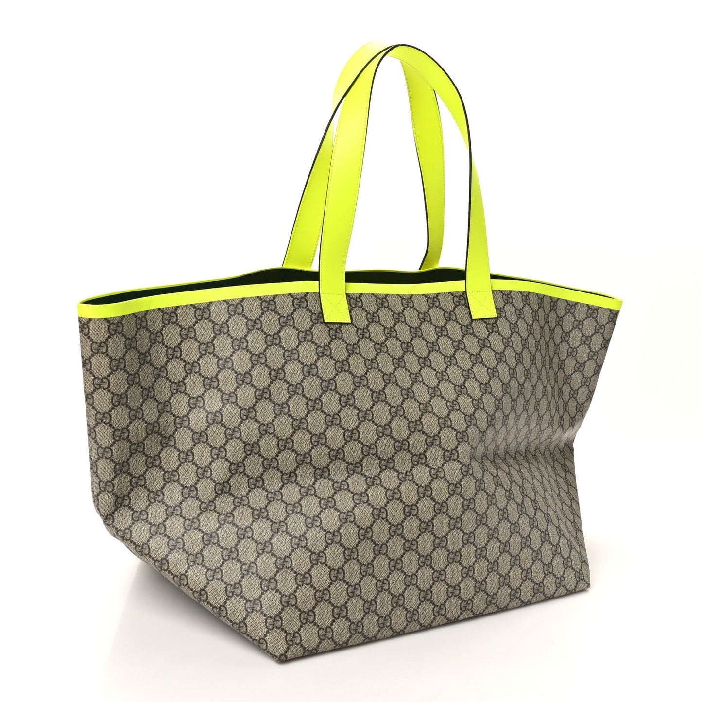 GG Supreme Monogram Totissima Shopping Tote Ebony Beige Yellow