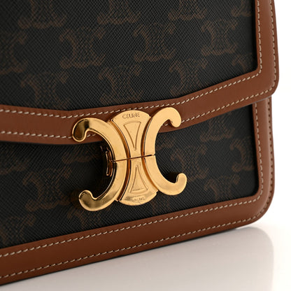 Calfskin Triomphe Canvas Teen Triomphe Bag Tan