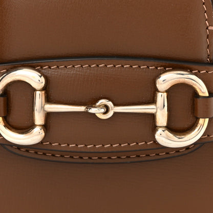 Azalea Calfskin Mini Horsebit 1955 Rounded Shoulder Bag Brown Sugar