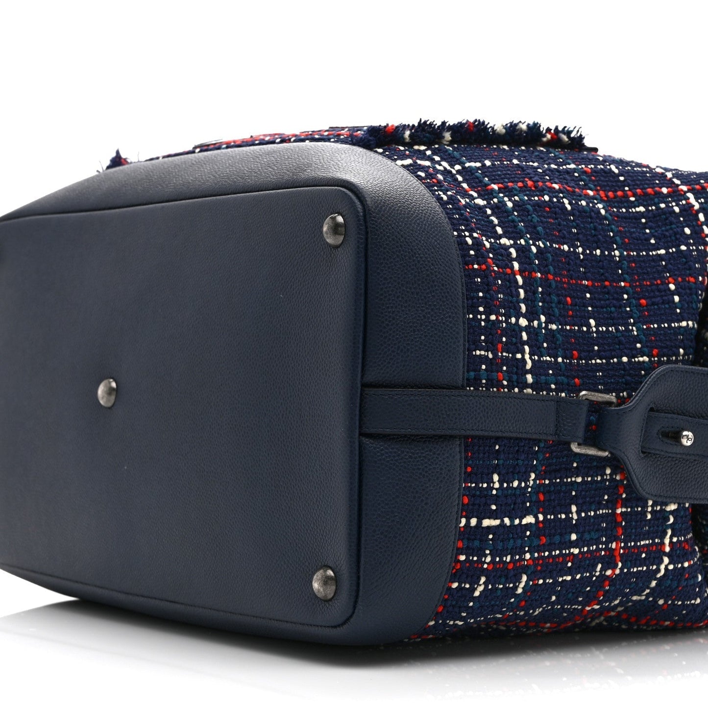 Tweed Large Trip Bowling Bag  Navy Burgundy