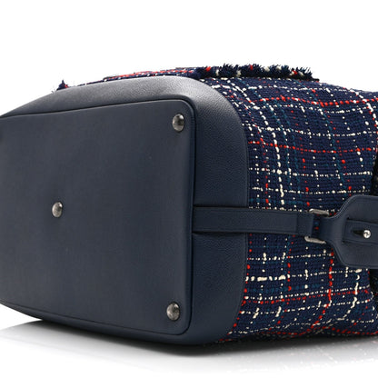 Tweed Large Trip Bowling Bag  Navy Burgundy
