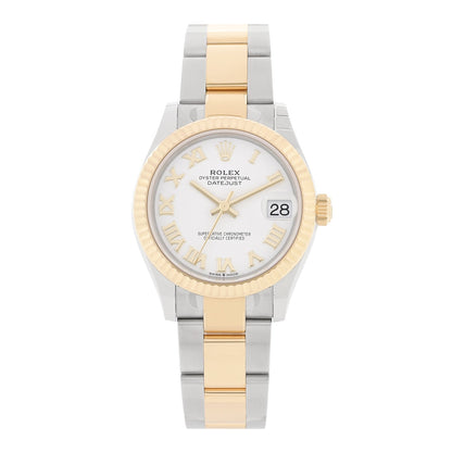 Stainless Steel 18K Yellow Gold 31mm Oyster Perpetual Datejust Watch White Roman 278273