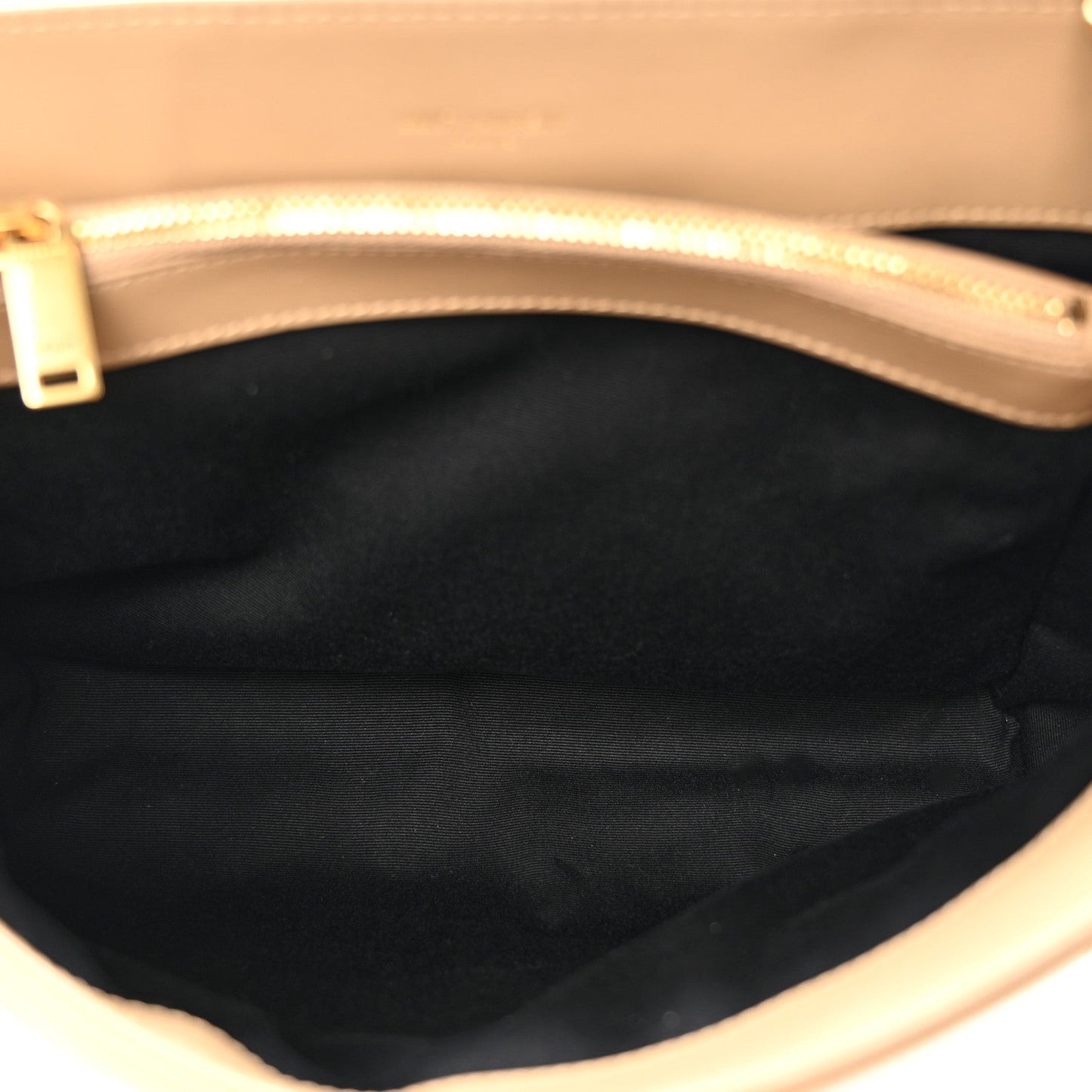 Calfskin Y Quilted Monogram Medium Loulou Chain Satchel Dark Beige