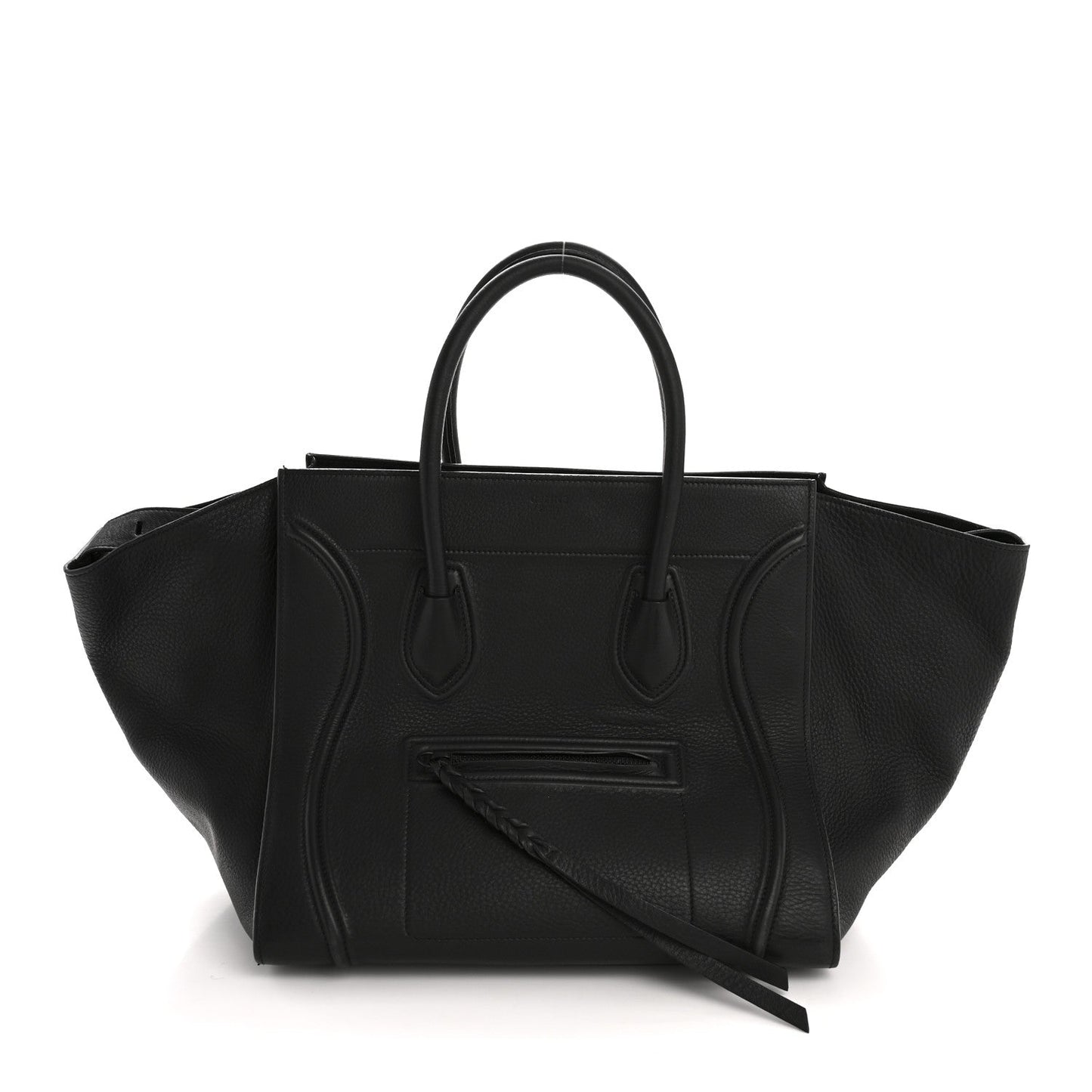 Grained Calfskin Medium Phantom Luggage Black
