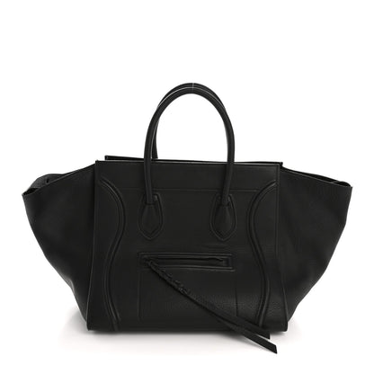 Grained Calfskin Medium Phantom Luggage Black