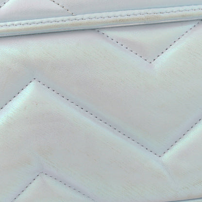Iridescent Nappa Chevron Matelasse Small GG Marmont Shoulder Bag Iridescent Snow Light Blue
