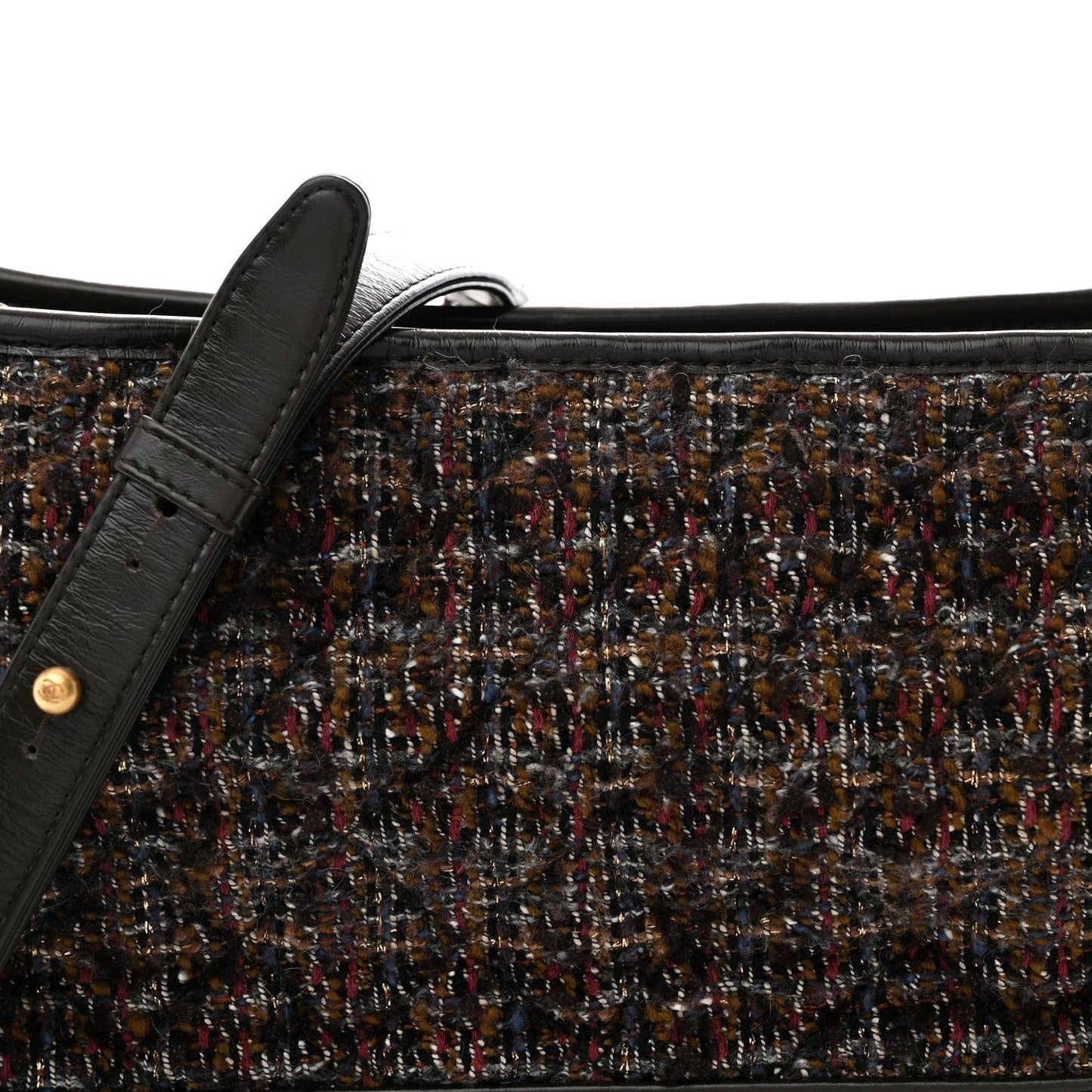 Tweed Calfskin Medium Gabrielle Hobo Brown