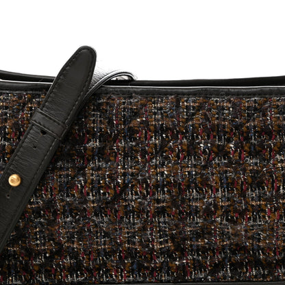 Tweed Calfskin Medium Gabrielle Hobo Brown