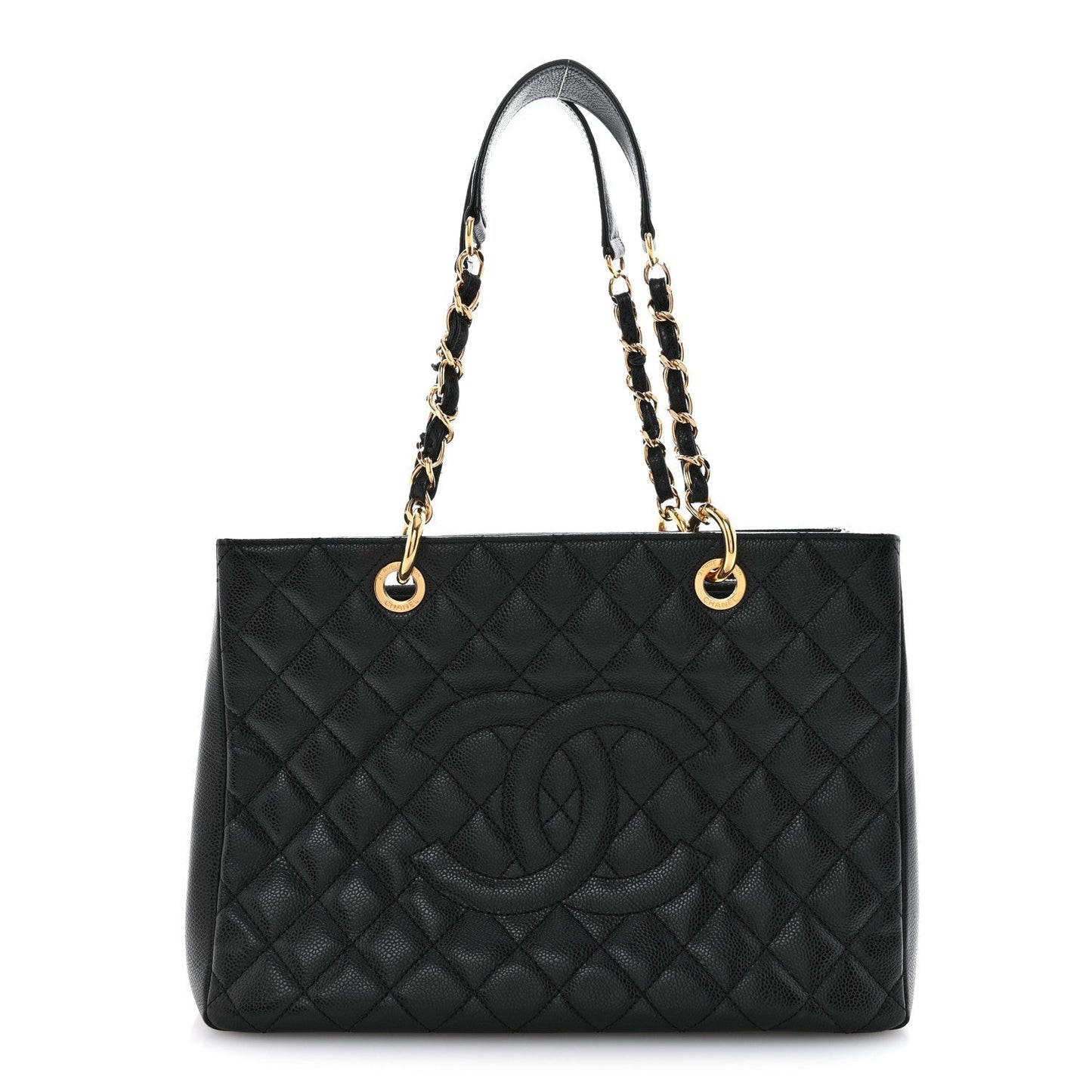 Caviar Quilted Grand Shopping Tote GST Black