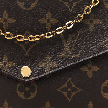 Monogram Pochette Felicie Chain Wallet Fuchsia