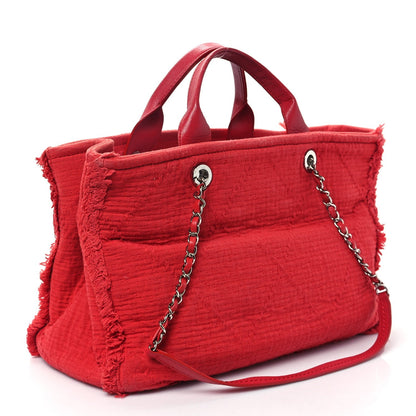 Canvas Large Double Face Shopping Tote Red