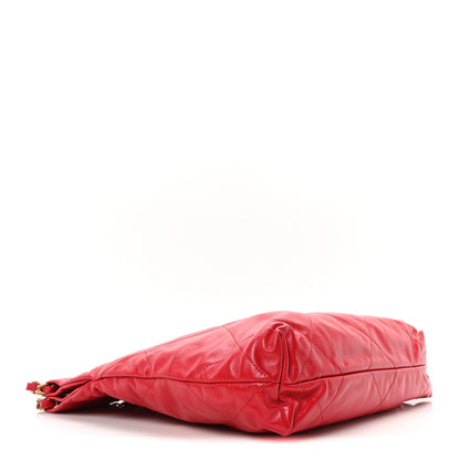 Shiny Calfskin Quilted Small Chanel 22 Red