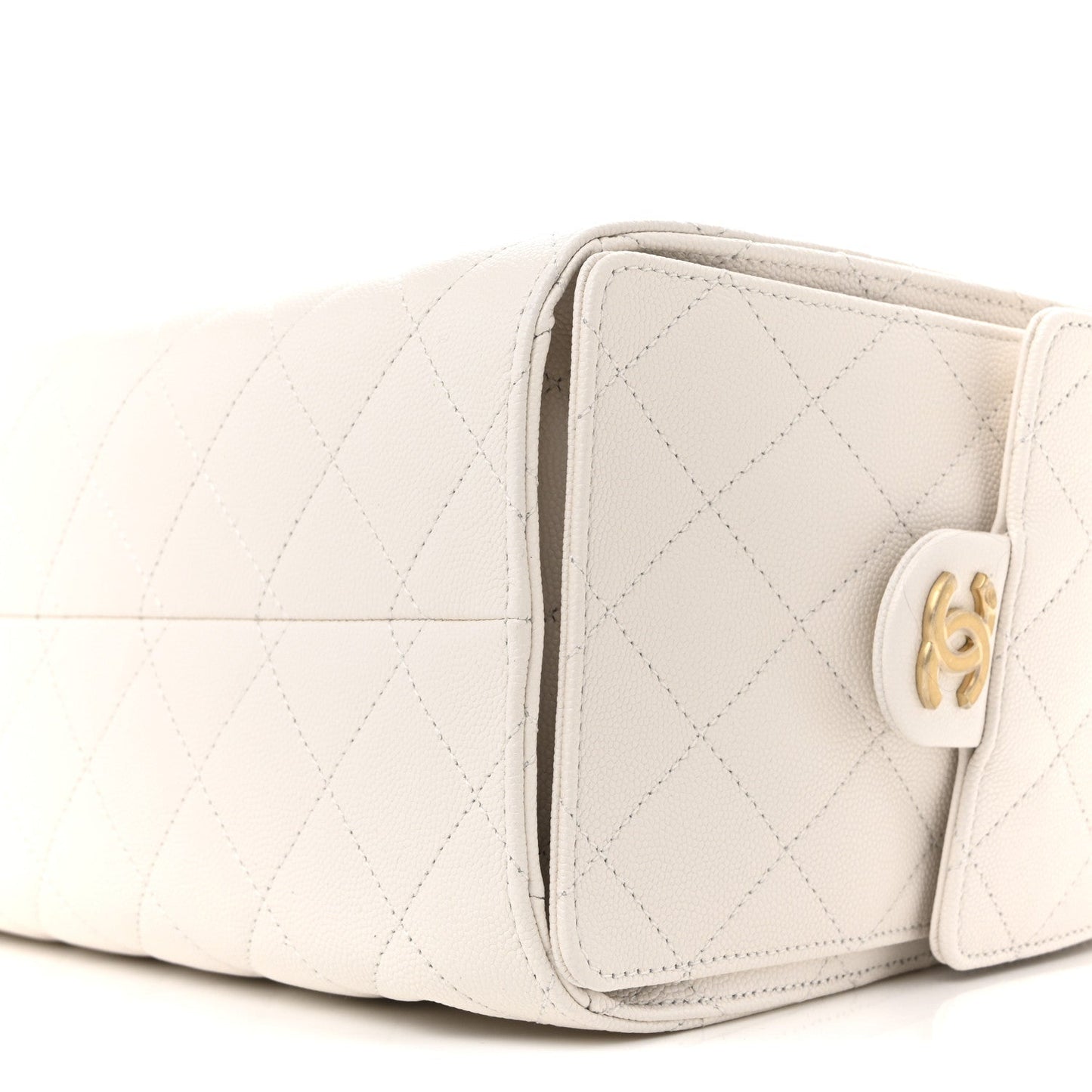 Caviar Quilted Small Chanel 25 Handbag White